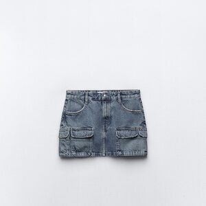 Zara Cargo Denim Skirt